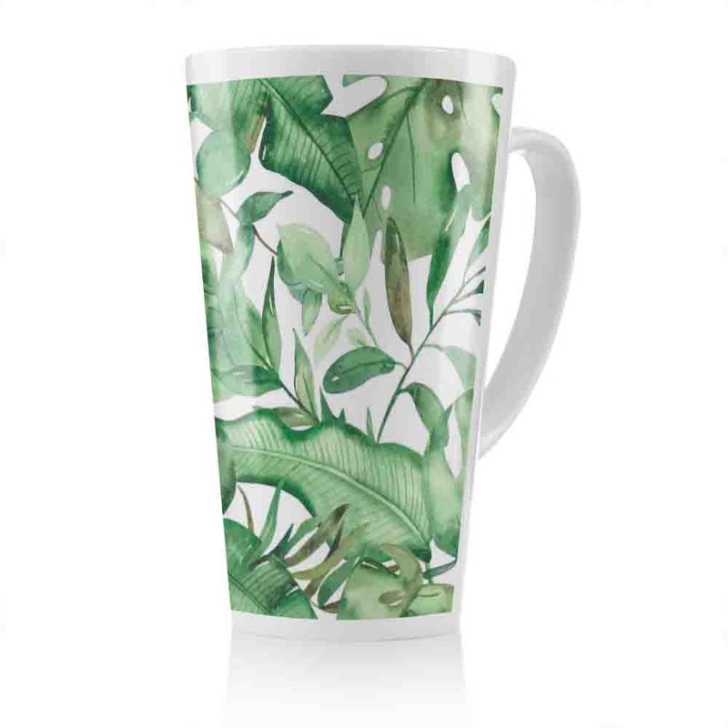 Watercolour Tropical Leaves Latte Mug
