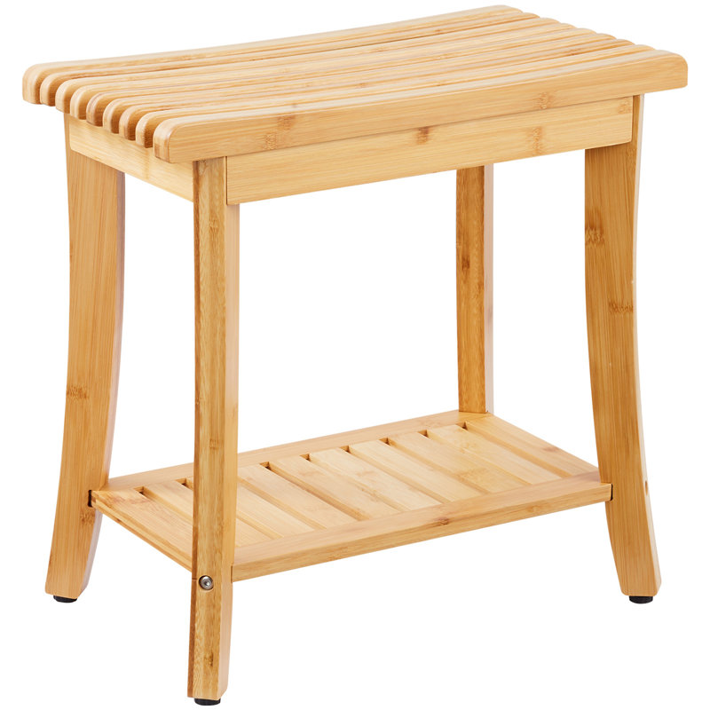 Tabouret de douche en bambou 19,1 x 11,3 x 18,3 po
