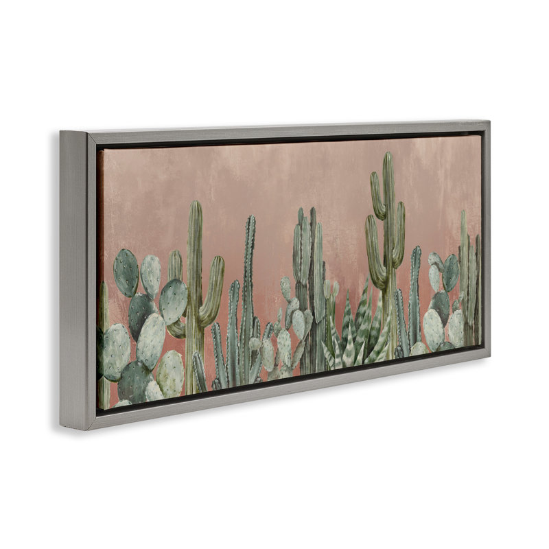 Cadre flottant Spines In The Sun, design par Luna Mavis, H 14 po x l 31 po, Gris