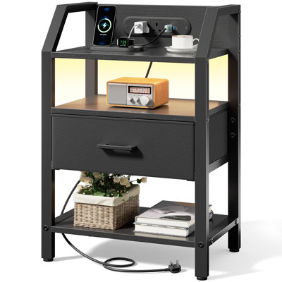 46cm W Steel Bedside Table