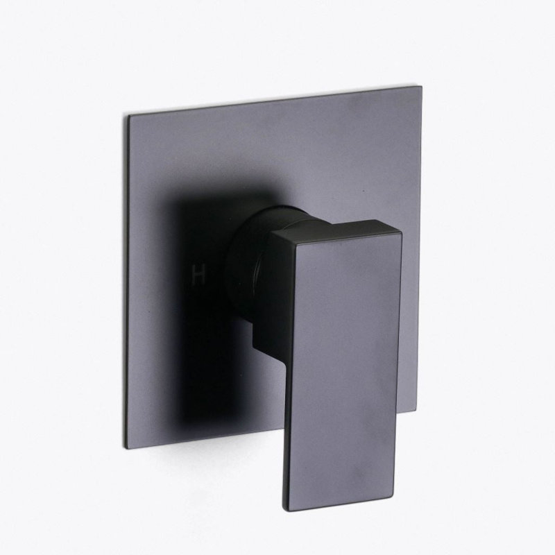 Devon 1 Way Pressure Balance Shower Mixer - Wall Mount - 6" Brass/Matt Black, Matt Black