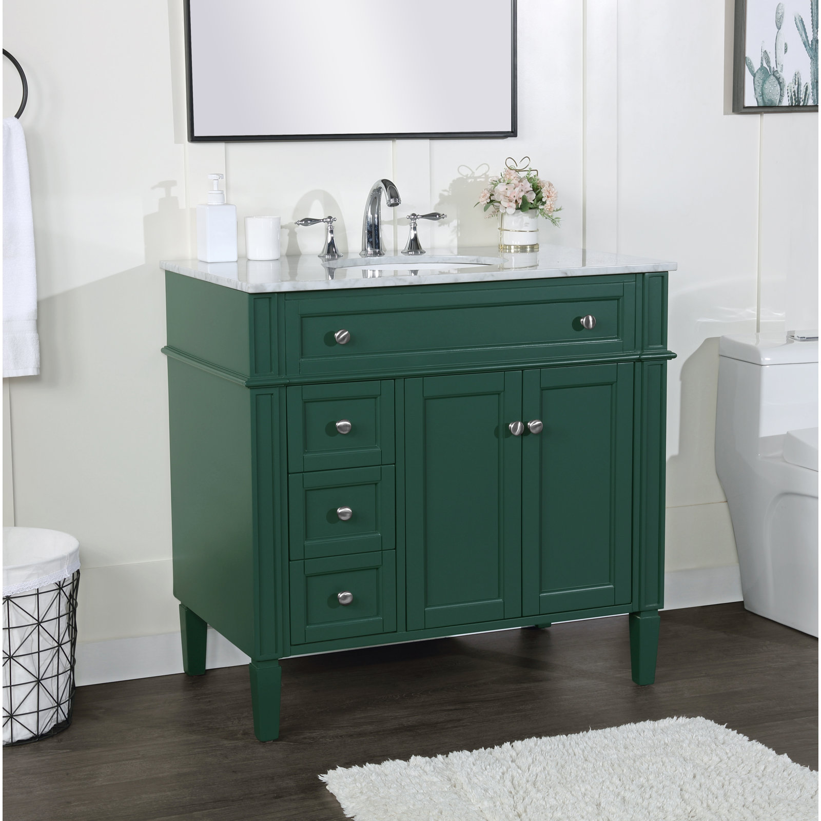 Rivers 36'' Single Bathroom Vanity, Green