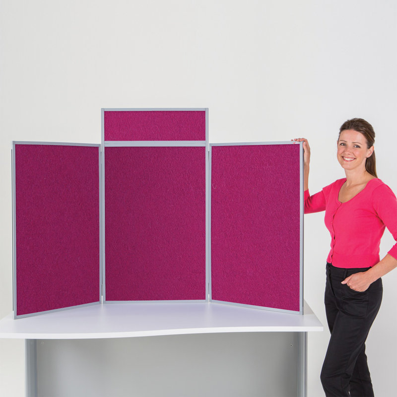Free-Standing Reversible Bulletin Board 110cm H x 180cm W, Magenta