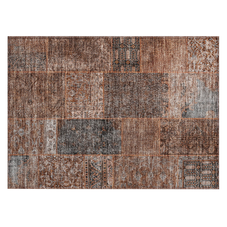 Mohssen Washable Patchwork Indoor / Outdoor Rug