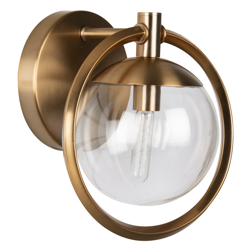 Applique murale 1 lumière pour salle de bain Dechen, Laiton satiné