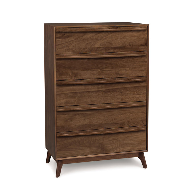 Commode 5 tiroirs Catalina, Noyer naturel