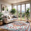 Koressa Chenille Washable Geometric Indoor Rug-1763625363
