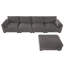 Canapé modulaire de 130 po en forme de L avec table pliante et port double, poches de rangement latérales, 2 coussins d'accoudoirs, repose-pieds à mouvement libre, mousse haute densité, chenille, 5 sièges-592881077