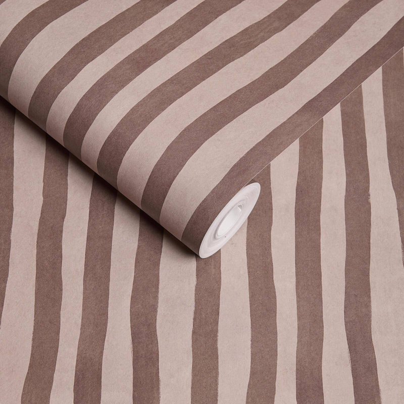 ARTIST'S STRIPE Wallpaper - Carnelian 9'10" - full height wallpaper