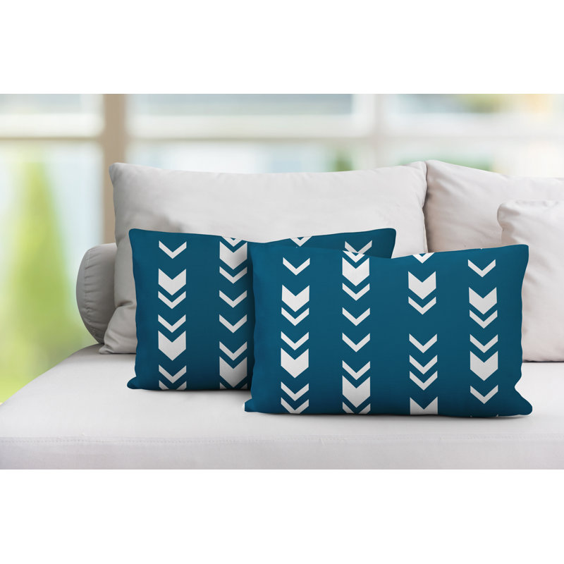 Coussin lombaire intérieur / extérieur Melba Arrow, Turquoise
