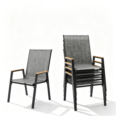 Chaises d'extérieur en textilène (paquet de 6)