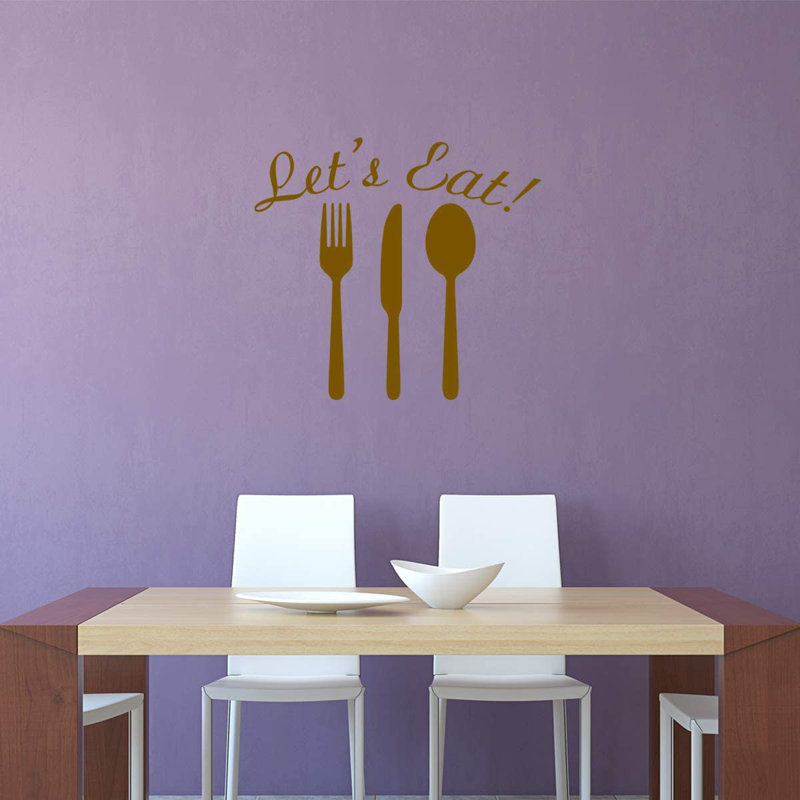 Adhésif décoratif en vinyle LET’S manger, H 20 po x l 22 po, Brun