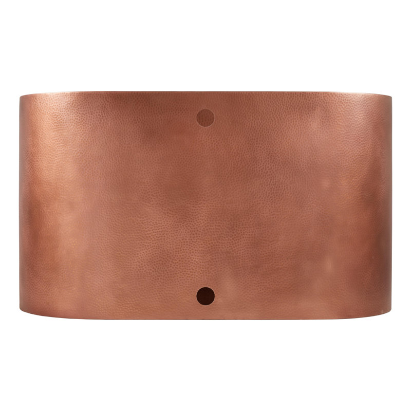 Raksha 60" Double-Wall Copper Soaking Tub with Included Overflow Drain and Foam Insulation, Chrome
