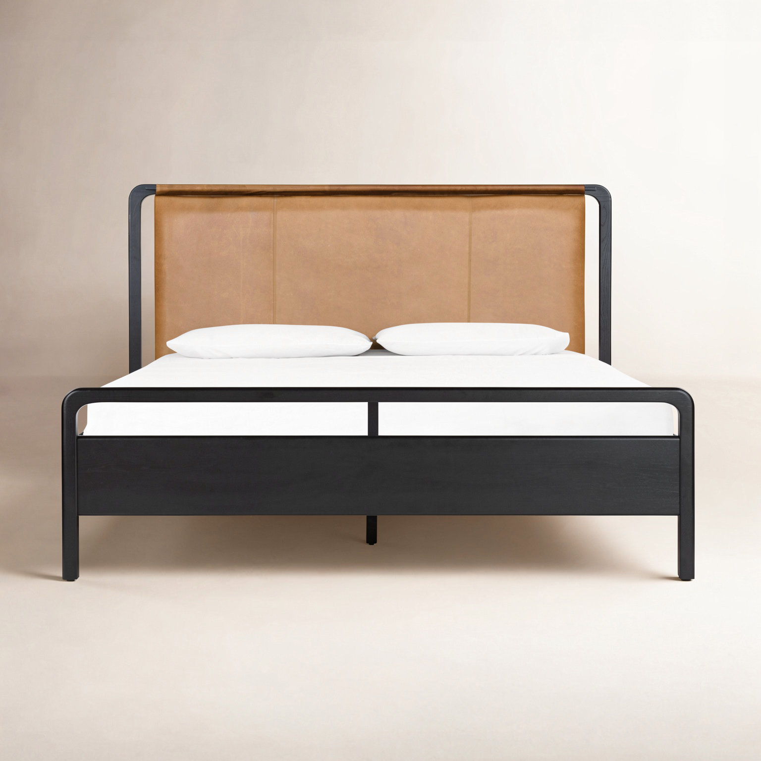 Karsten Upholstered Bed, Queen, Chaps Sand/Ebony Oak Veneer