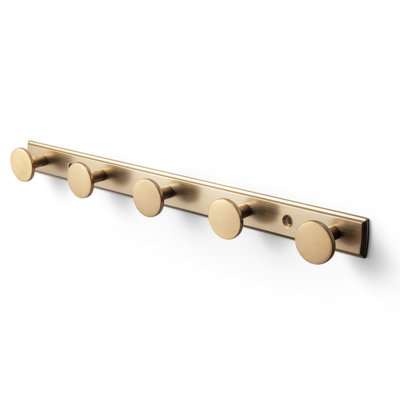  Model 6739 Zinc Alloy Coat Hook with H011 Backplate, Single Pack Wall Coat Racks and Hooks, Antique Brass & Champagne Bronze, 3-Knob & 5-Knob Decorative Hook Rail for Entryway Bathroom Closet
