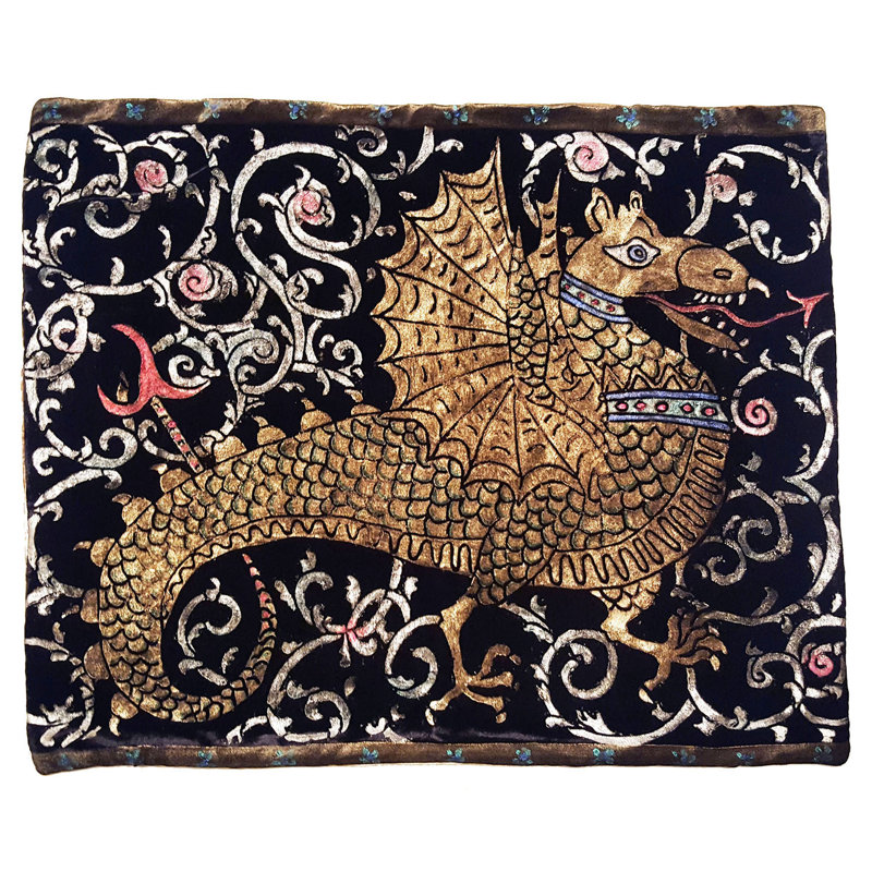 Dragon Rectangular Pillow Cover, Velvet