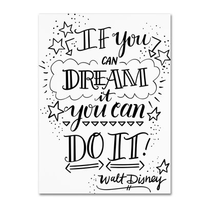 «Dream It Do It» par Arzel, reproduction d'art textuel sur toile tendue