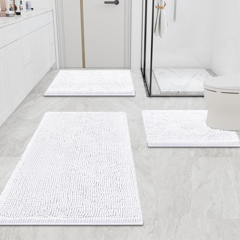 Raazia Non-Slip Bath Rug, White