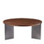 Élégante table basse ronde en bois avec pieds en métal-417497870-417497856