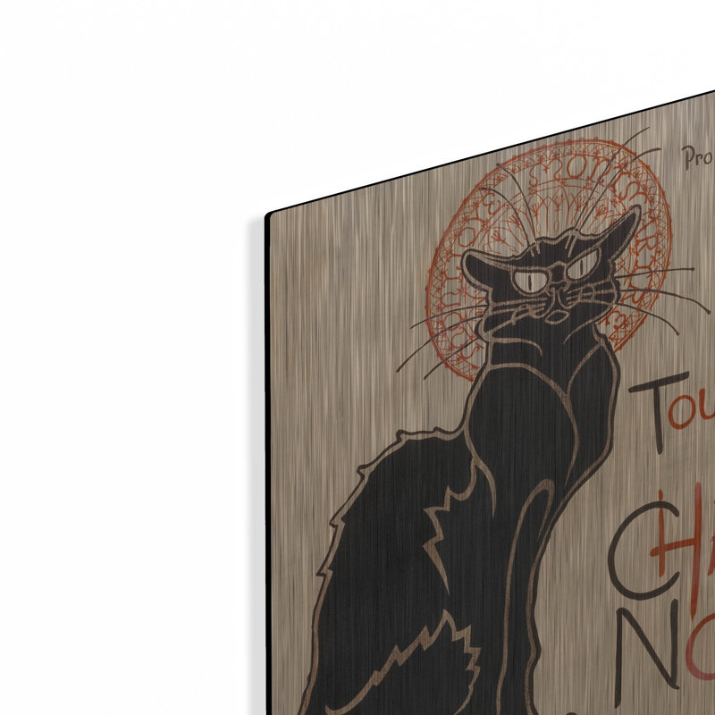 Art mural en métal luxueux «Chat Noir» par Theophile Alexandre Steinlen, art mural en métal, H 24 po x l 16 po