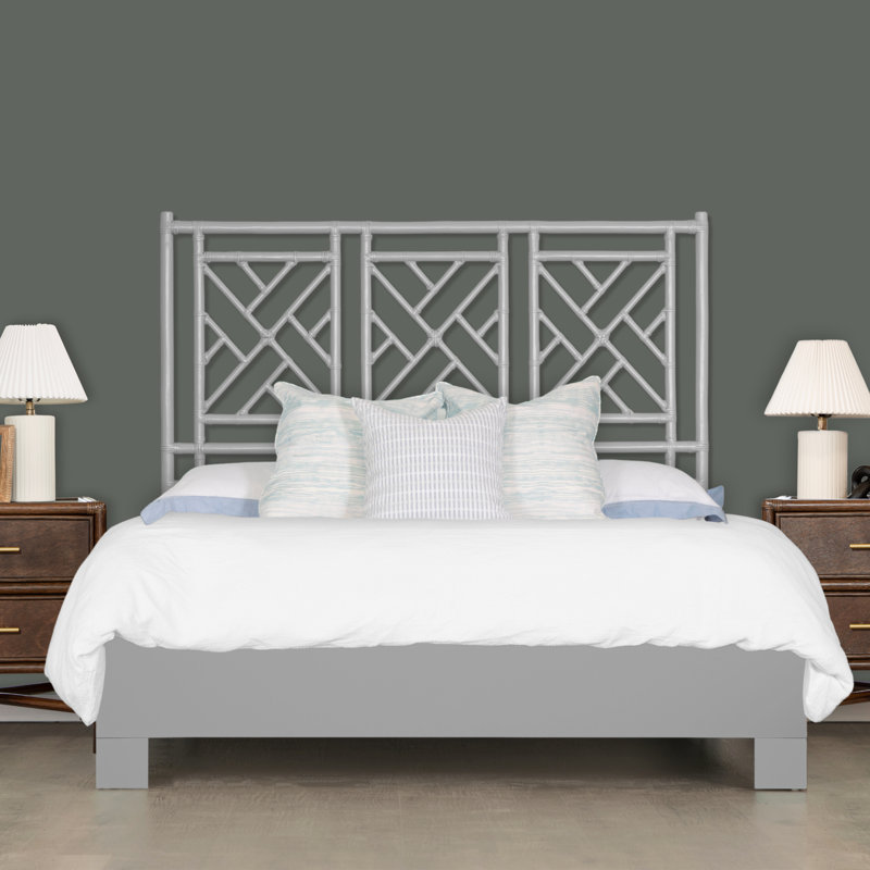 Lit plateforme Chippendale, Très grand, Gris clair