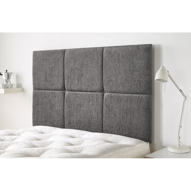 Upholstered Velvet Panel Headboard, Kingsize (5'), Charcoal