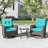  Imalai Outdoor Rocking Swivel Rattan Chair Set Removable Cushions & Coffee Table-664410495