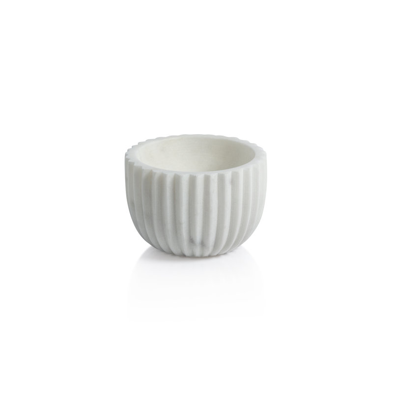Bol de service en marbre Ebenna Designs Trenna, Blanc