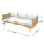 Lit de jour Claremont 3 places avec accoudoirs en rotin (coussin gris clair)-1897130865