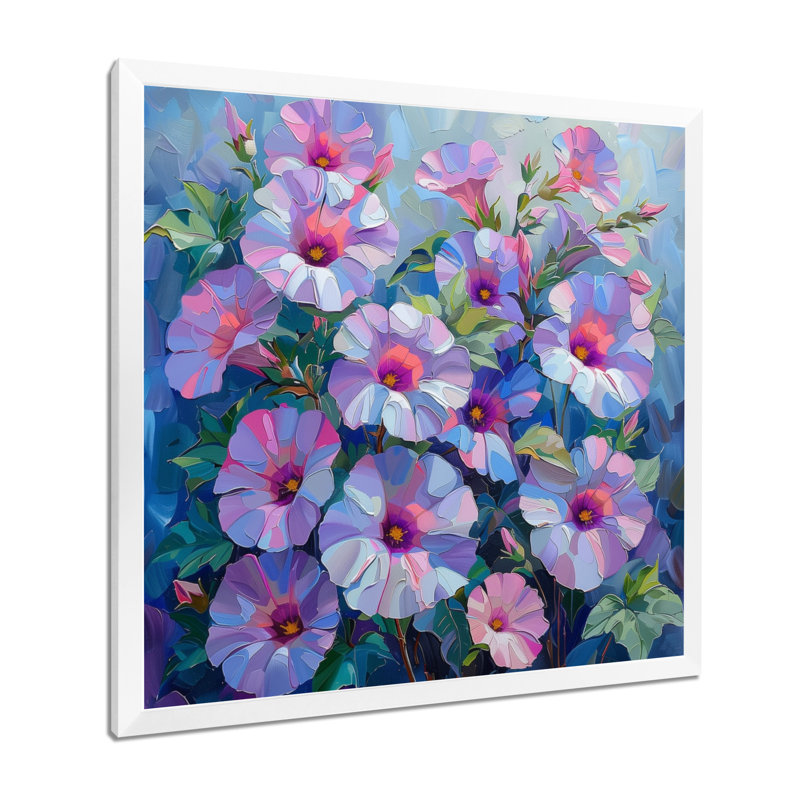 Vigne rose bleue et bleue - Gloire du matin, art mural du salon, Sans cadre, métal, H 36 po x l 36 po