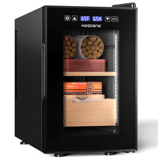 Upgraded 16L Electric Cigar Humidor Humidity, Heating, Cooling Quiet Smart Control, Thermostatic Cabinet (100 Counts)
