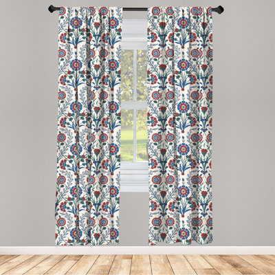 Moroccan Floral Semi-Sheer Rod Pocket Sliding Panel