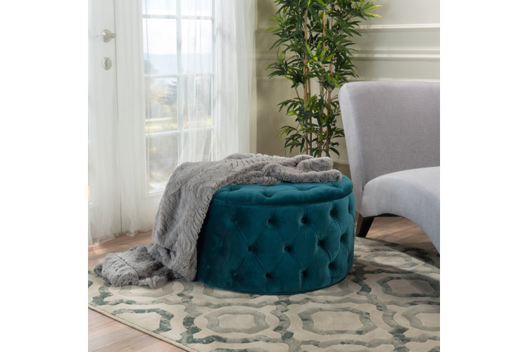 30" Wide Tufted Round Cocktail Ottoman