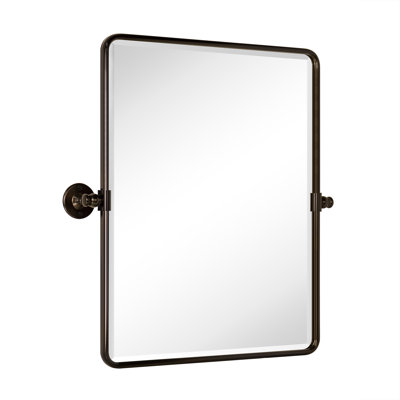 Woodvale Metal Framed Beveled Pivoting Wall Mirror 