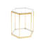 Table de bout en verre, table d'intérieur, table de chevet, table de chevet avec cadre en acier inoxydable-1604317687