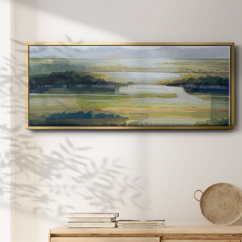 Lime Strata II- Framed Canvas