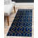 Glam Navy Blue Gold Area Rug