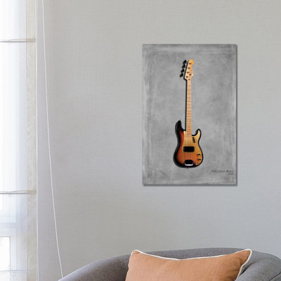 Fender Precision Bass '58 by Mark Rogan - Wrapped Canvas Print