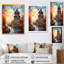 «Windmill Sunset Coastal Breeze II - Wind Turbines», art mural-119055820-119055821