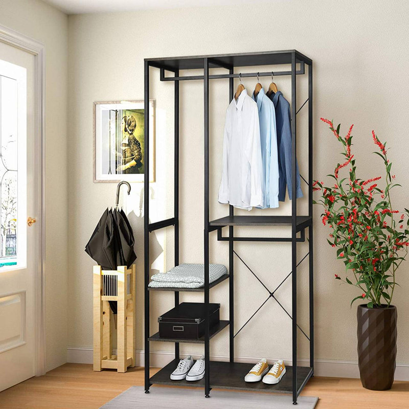 Mahurin 90cm Clothing Rack, Black/Rust