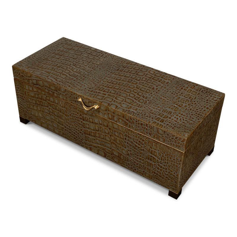 Shagreen Handmade Decorative Trunk, Green