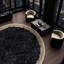 Tapis noir rond de style toscan noir fait à la main-1332328746