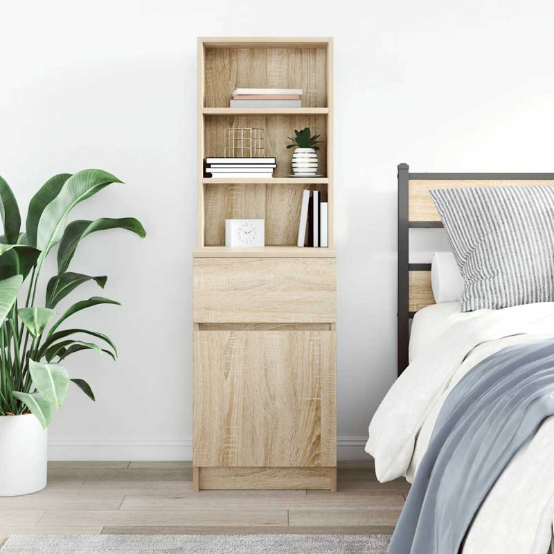 Bedside Cabinet 39X35x125 Cm Engineered Wood, Sonoma Oak
