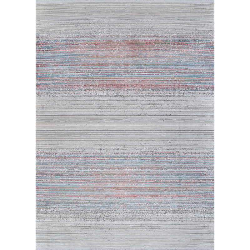 Tapis abstrait multicolore ivoire, Tapis de couloir 2 pi 7 po x 7 pi 2 po