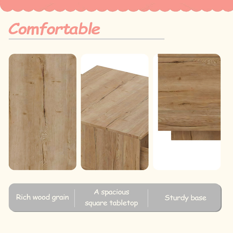 33.25" Square Coffee Table with 4 Drawers
