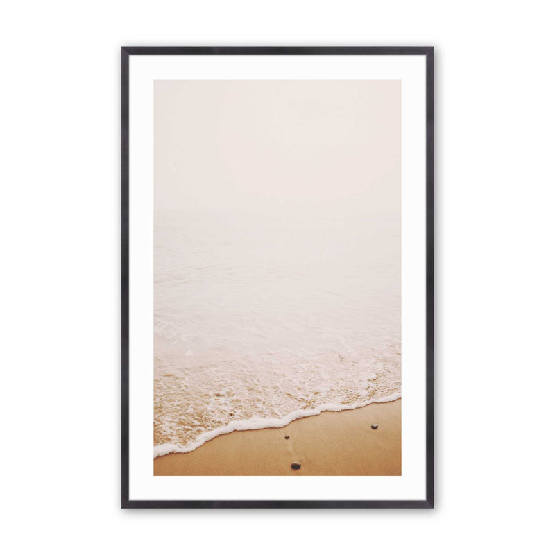 «Gentle Beach Tides», impression roulée, Cadre en zinc patiné, H 21,25 po x l 17,25 po x P 1,25 po