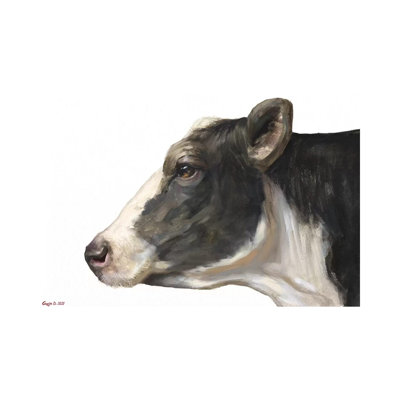 Cow White Background by George Dyachenko - Painting on Canvas