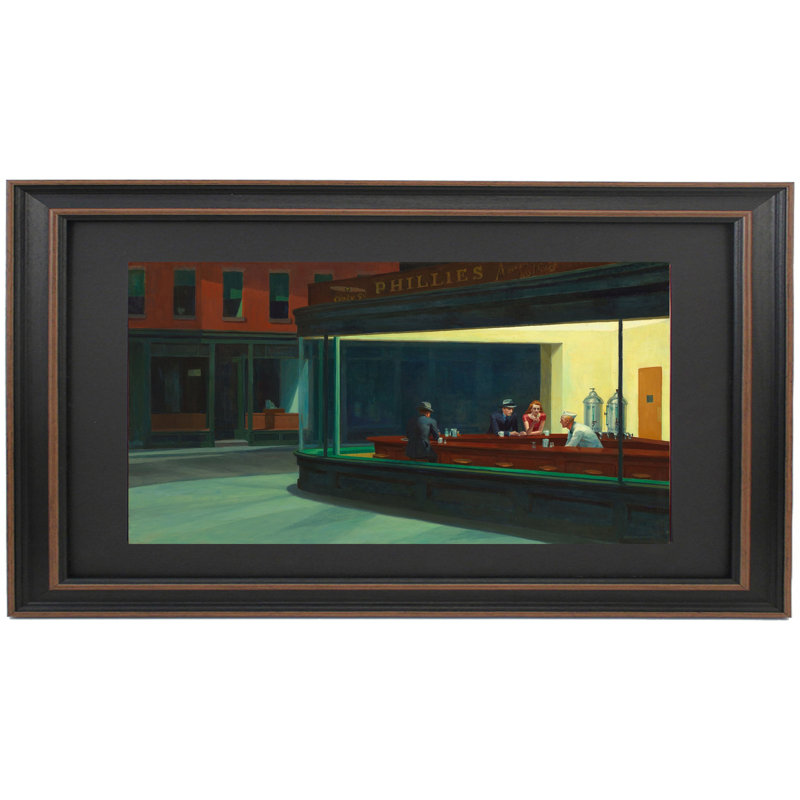 Nighthawks by Edward Hopper | Framed Print, 19.5" H x 36" W