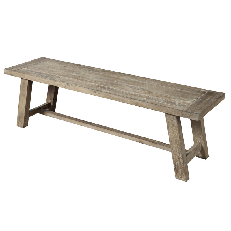 Banc de salle à manger en bois massif naturel et brun 60 po