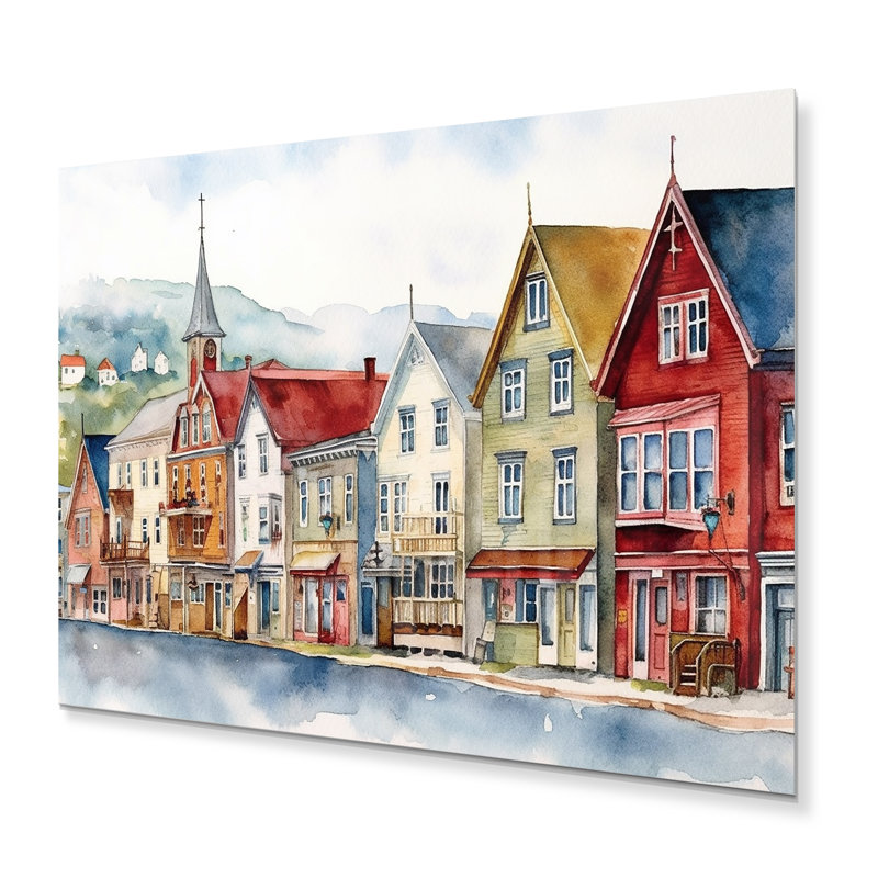 Terre-Neuve côtière rétro II - reproduction canadienne sur métal, H 12 po x l 20 po